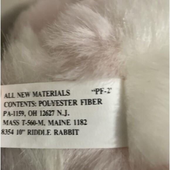 Vintage 1988 PRESTIGE Pink Bunny Riddle Rabbit Plush Easter Big Feet 10" - Picture 7 of 9